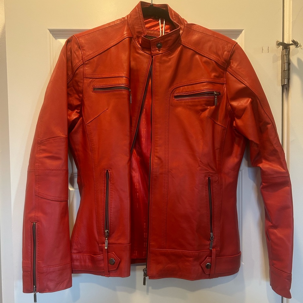 Women’s Red Leather Jacket
